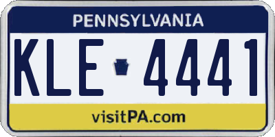 PA license plate KLE4441