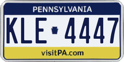 PA license plate KLE4447