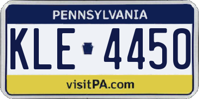 PA license plate KLE4450