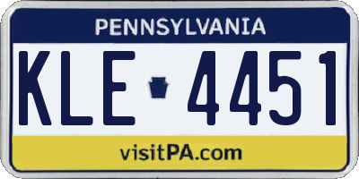 PA license plate KLE4451