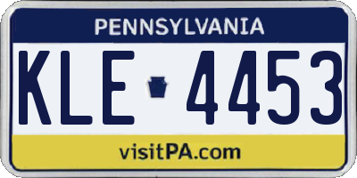 PA license plate KLE4453