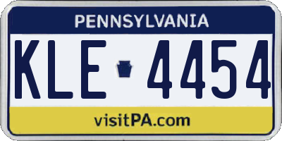 PA license plate KLE4454