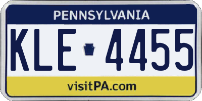 PA license plate KLE4455