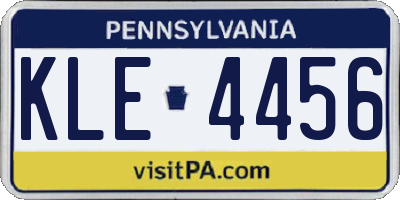 PA license plate KLE4456