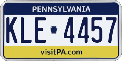 PA license plate KLE4457