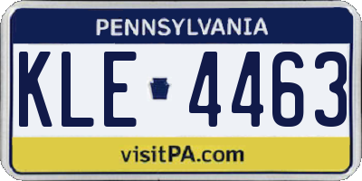 PA license plate KLE4463