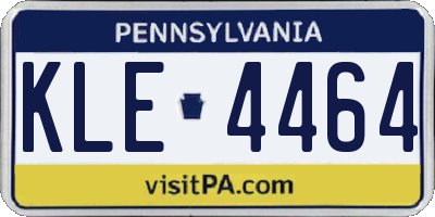 PA license plate KLE4464