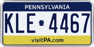 PA license plate KLE4467