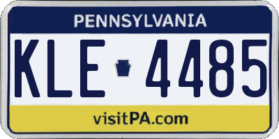 PA license plate KLE4485