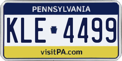 PA license plate KLE4499