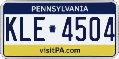 PA license plate KLE4504