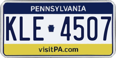 PA license plate KLE4507