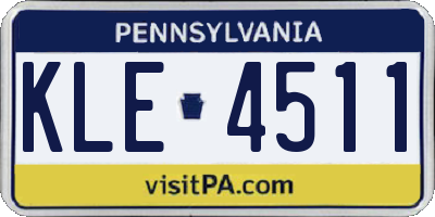 PA license plate KLE4511
