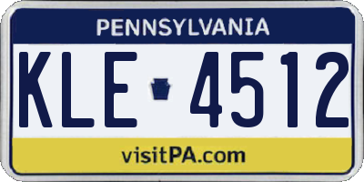 PA license plate KLE4512