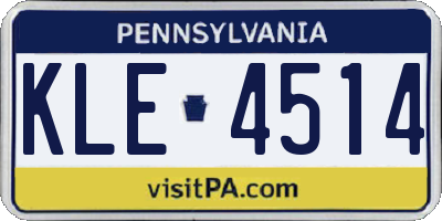 PA license plate KLE4514