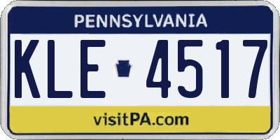 PA license plate KLE4517