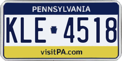 PA license plate KLE4518