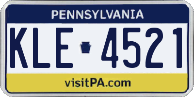 PA license plate KLE4521
