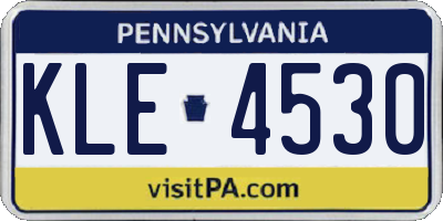 PA license plate KLE4530