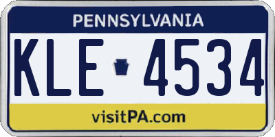 PA license plate KLE4534
