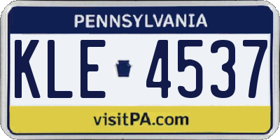 PA license plate KLE4537