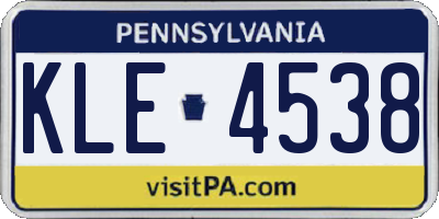 PA license plate KLE4538