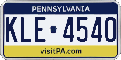 PA license plate KLE4540