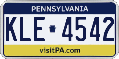 PA license plate KLE4542