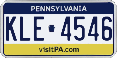 PA license plate KLE4546