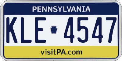 PA license plate KLE4547