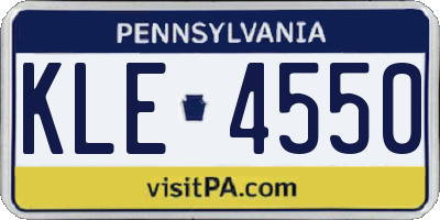 PA license plate KLE4550