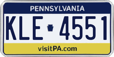 PA license plate KLE4551