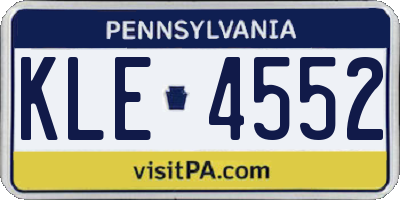 PA license plate KLE4552