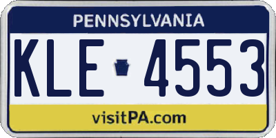 PA license plate KLE4553