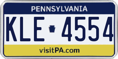 PA license plate KLE4554