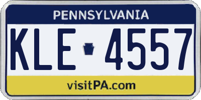 PA license plate KLE4557