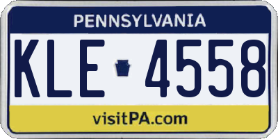 PA license plate KLE4558
