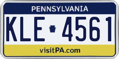 PA license plate KLE4561