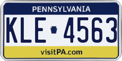 PA license plate KLE4563