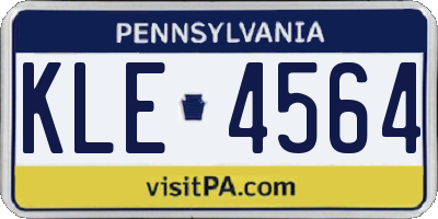 PA license plate KLE4564