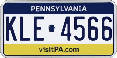 PA license plate KLE4566