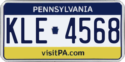 PA license plate KLE4568