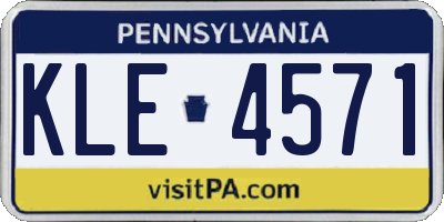 PA license plate KLE4571