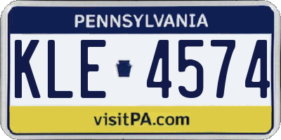 PA license plate KLE4574
