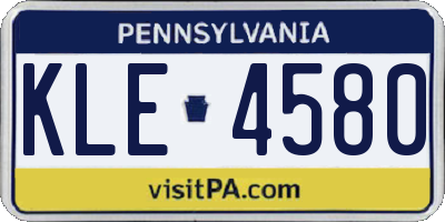 PA license plate KLE4580