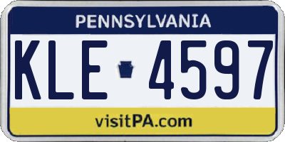 PA license plate KLE4597