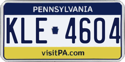 PA license plate KLE4604