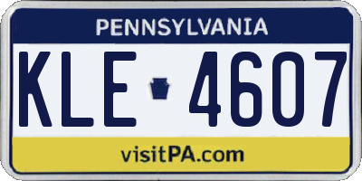 PA license plate KLE4607