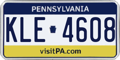 PA license plate KLE4608