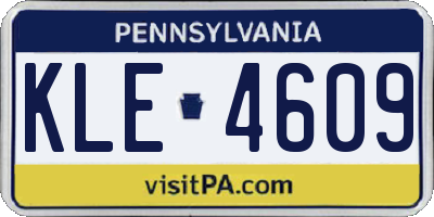 PA license plate KLE4609